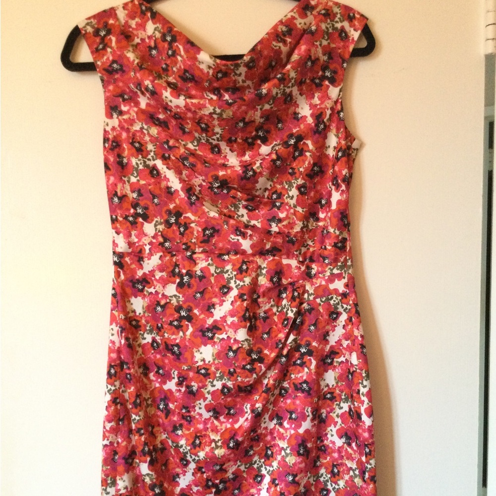 Ann Taylor pink and red floral dress